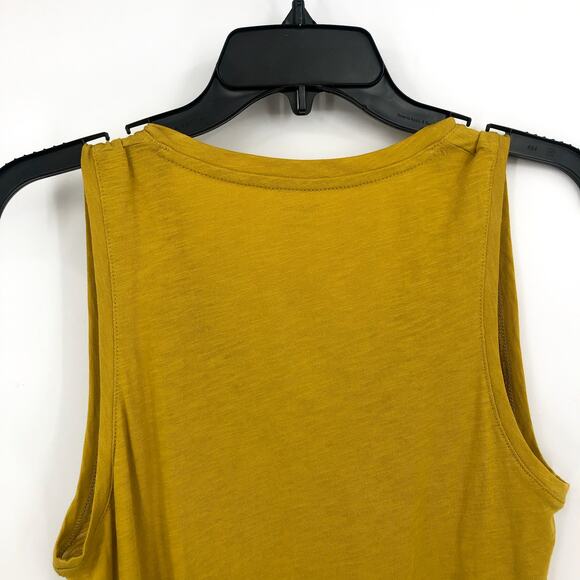 MADEWELL Women Whisper Cotton V Neck Tank Small Mustard Yellow NWOT - Picture 5 of 8